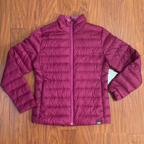 REI Puffer Jacket Kids Size Large 14-16 Pink Purple Lightweight - Picture 1 of 8